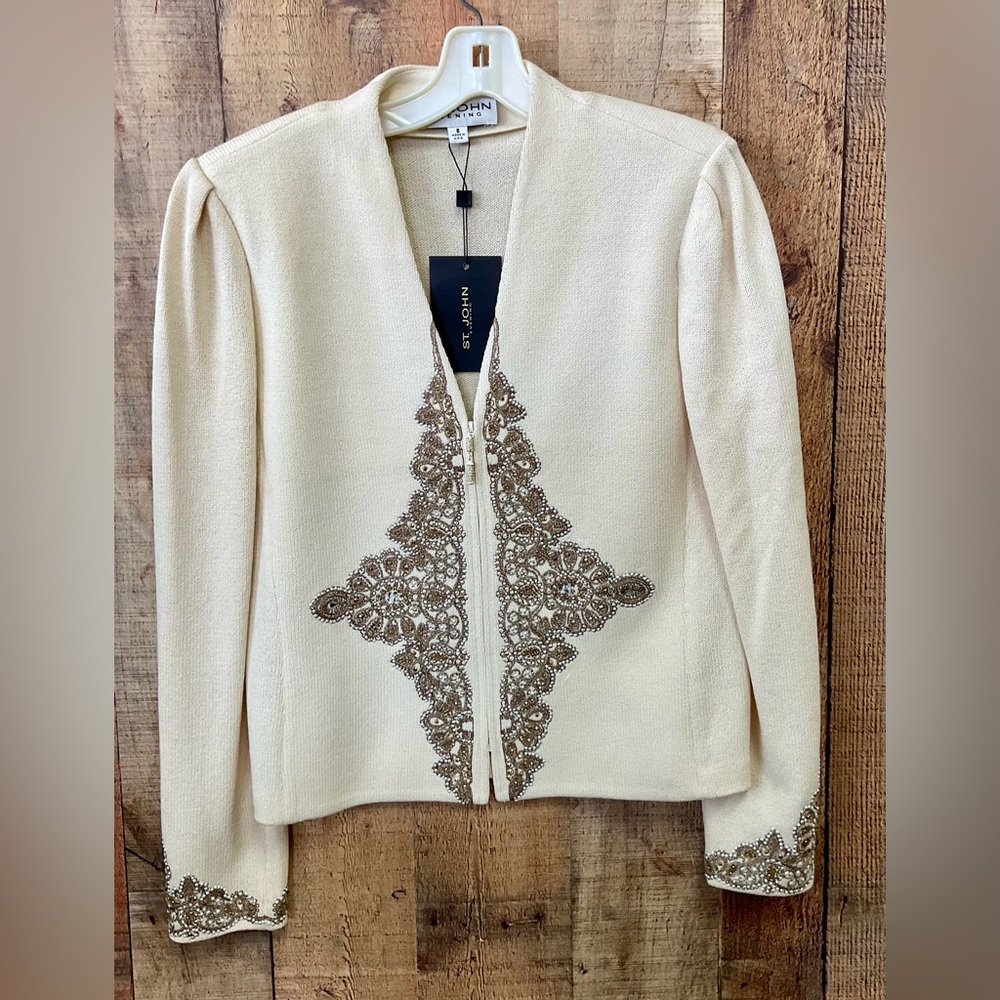 St John Evening, NWT, Zip Sweater